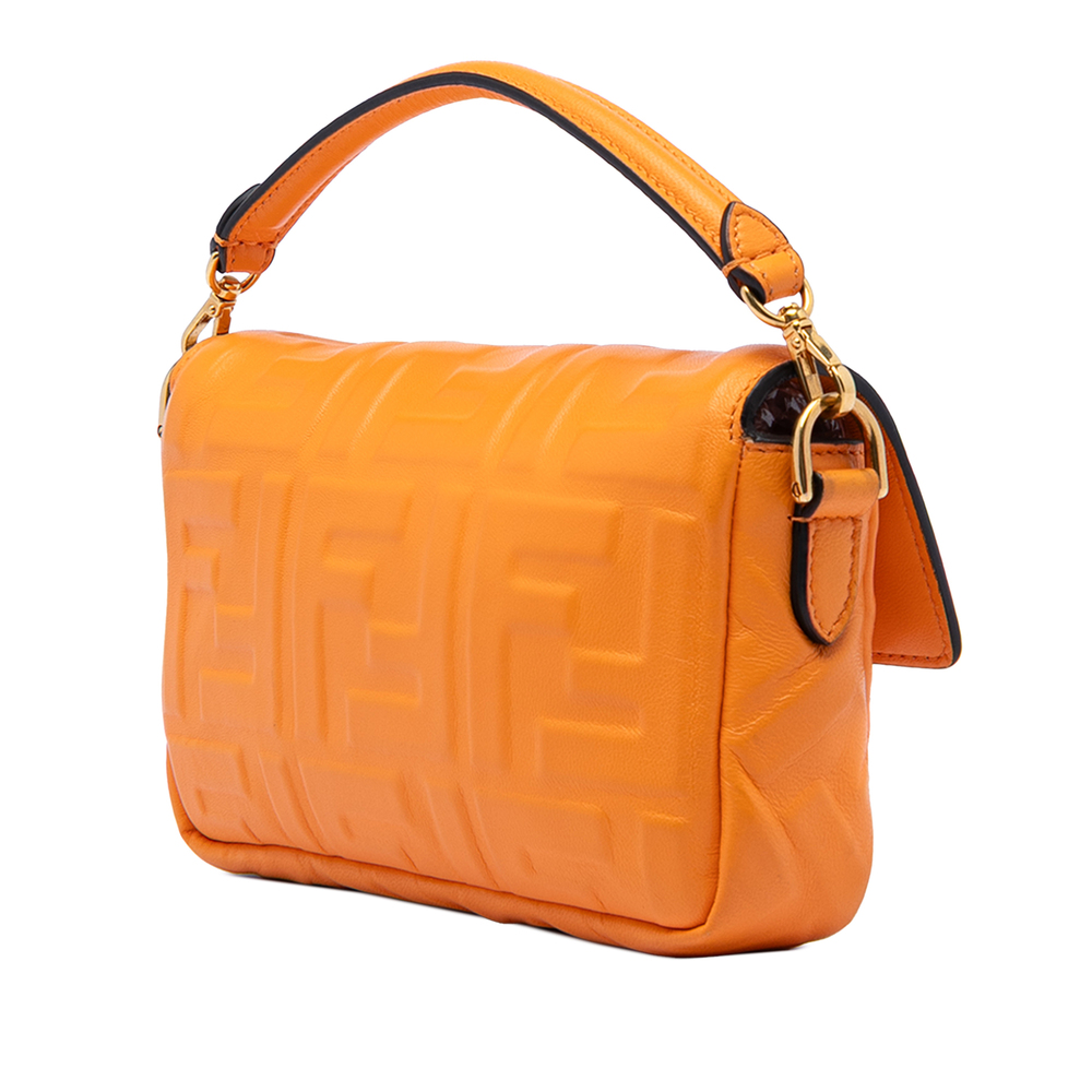 Pre-Loved Fendi Mini Zucca Embossed Leather Baguette Satchel - Picture 2 of 8
